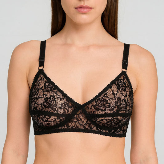 Breathable Black Net Bra – Soft, Supportive & Comfortable Fit