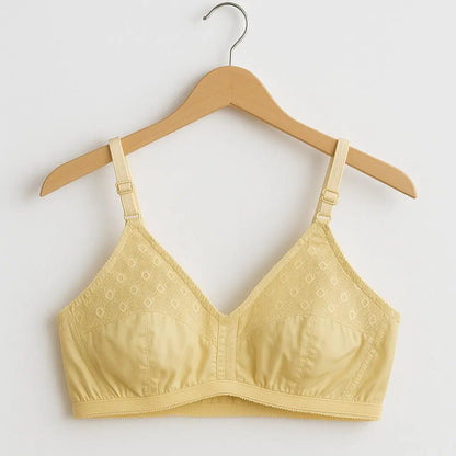 Velvy Comfortable Cotton Embroidered Non-Padded Bra